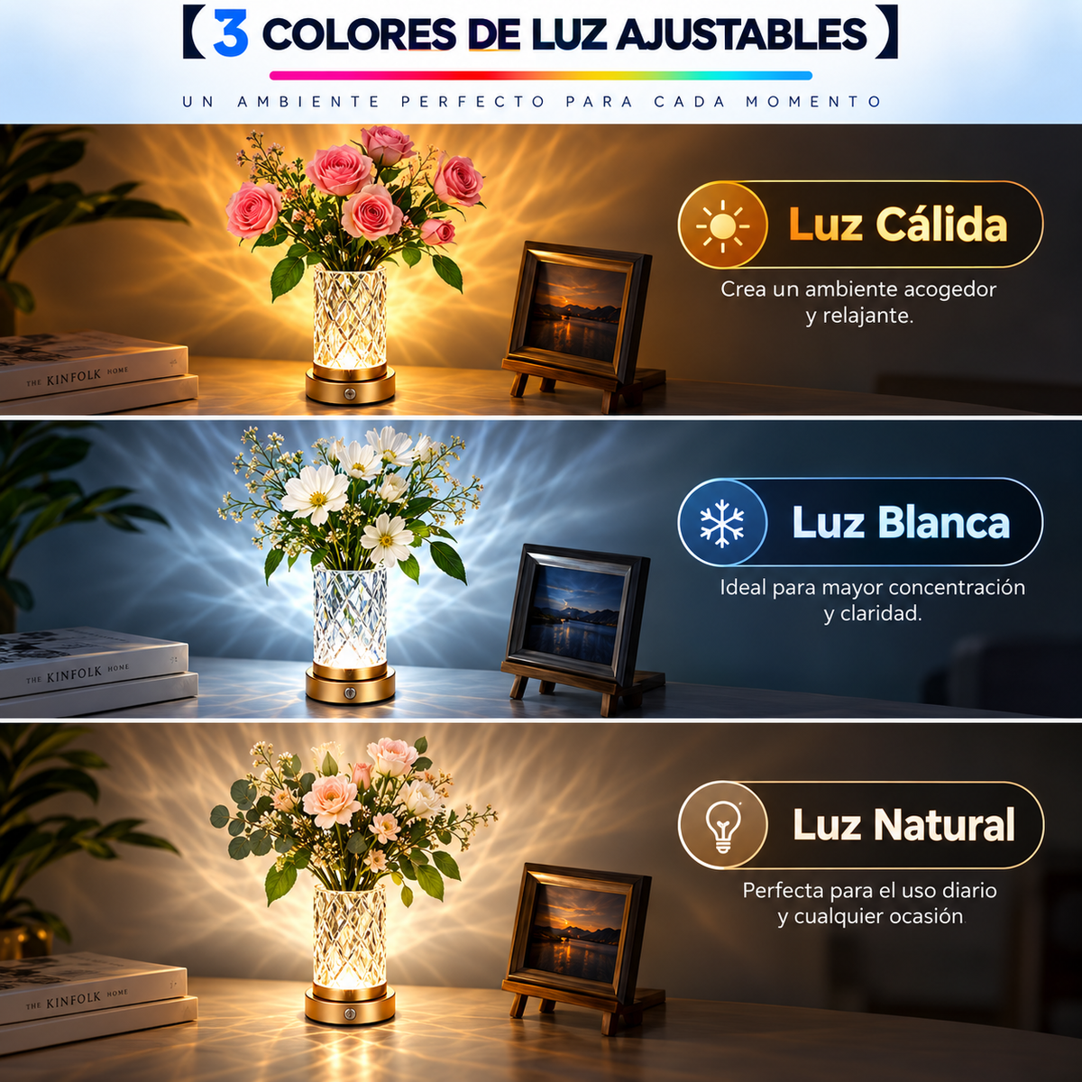 💎 Lámpara Efecto Cristal Multicolor — La Forma Más Elegante de Iluminar tu Hogar