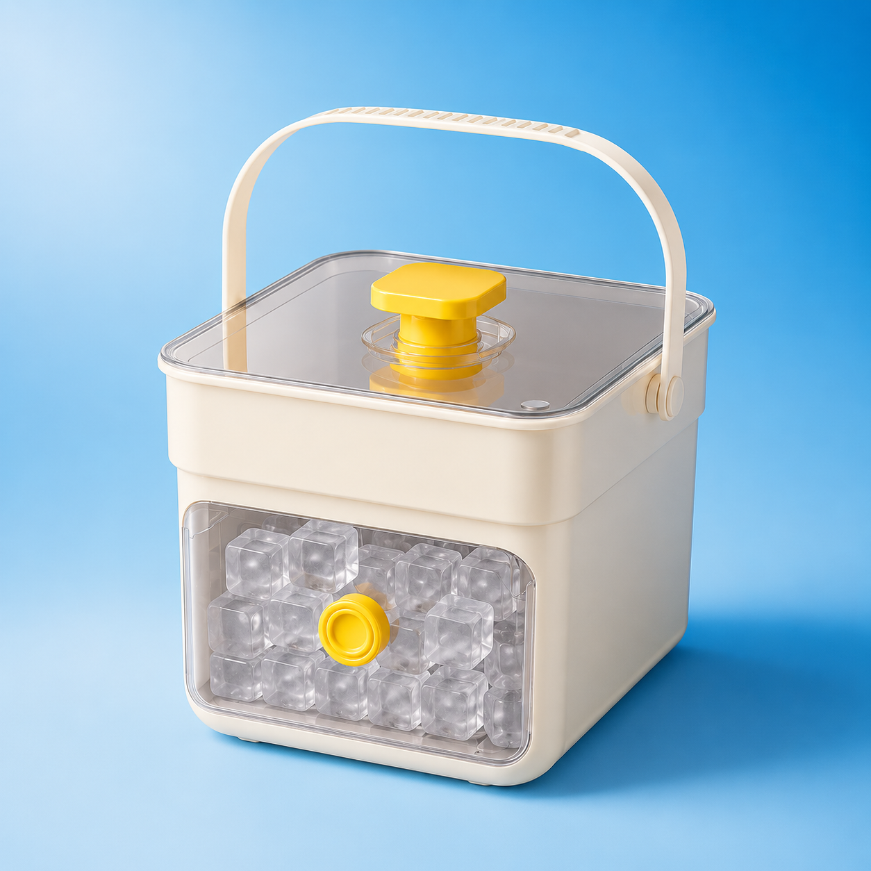 ✨🧊 Máquina de hielo portátil | Con tapa y recipiente para almacenar hielo (hace 50 cubitos de hielo a la vez)