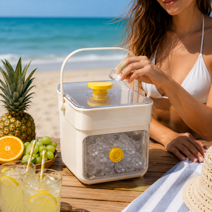 ✨🧊 Máquina de hielo portátil | Con tapa y recipiente para almacenar hielo (hace 50 cubitos de hielo a la vez)