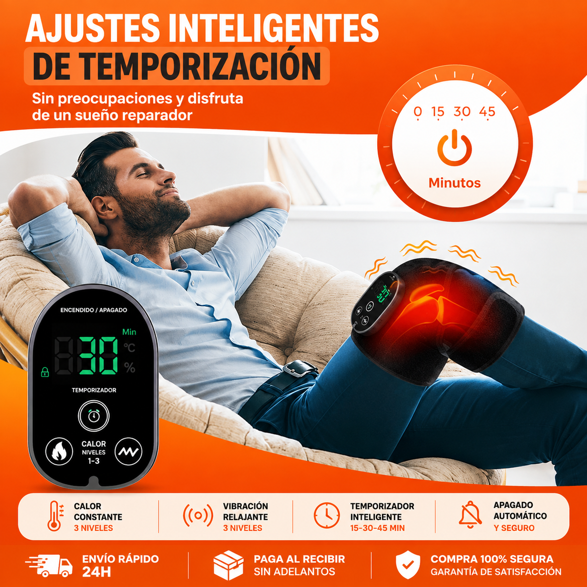 🦵✨ Masajeador de Rodilla con Calefacción — ¡Menos Dolor, Más Libertad para Moverte! 🔥