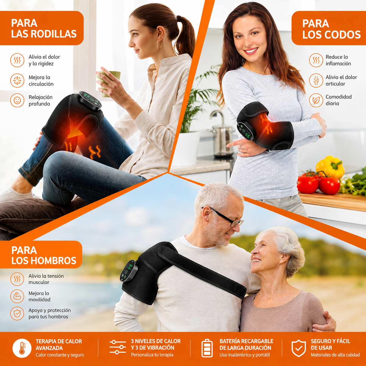 🦵✨ Masajeador de Rodilla con Calefacción — ¡Menos Dolor, Más Libertad para Moverte! 🔥