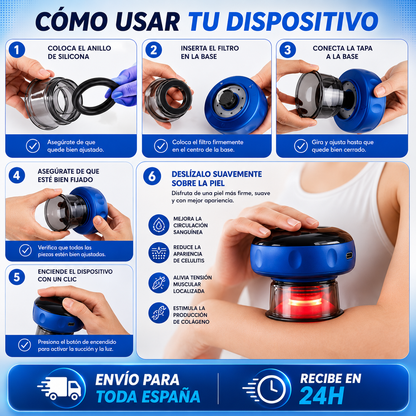 🔥 Ventosa Eléctrica con Calor — ¡Alivia la Tensión Muscular y Disfruta de Mayor Bienestar! ✨