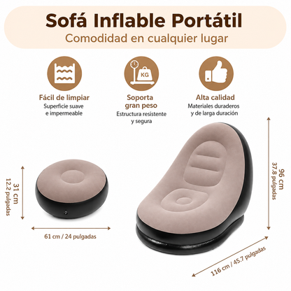 Sofá Inflable Merom Pro — Más comodidad, más relax, en cualquier lugar. 🌟