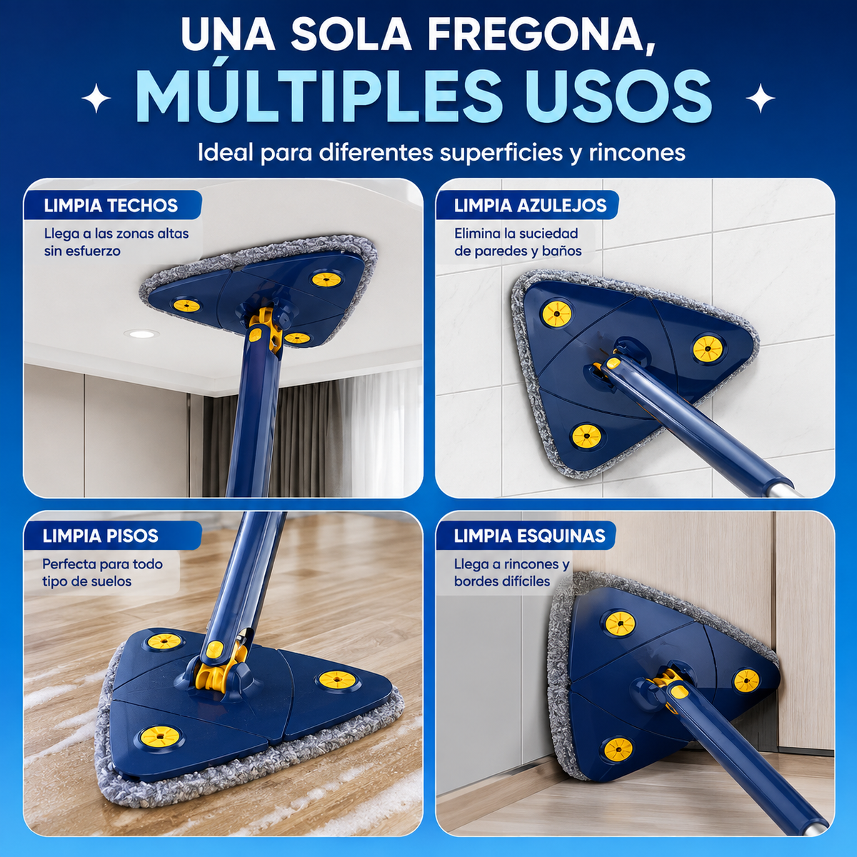 ✨ Clean360 con Escurrido Automático — Limpia Hasta los Rincones Más Difíciles sin Esfuerzo 💦