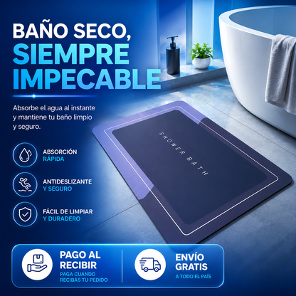 Alfombra antideslizante y absorbente - Mantén tu baño limpio, seco y con un aspecto impecable todos los días.