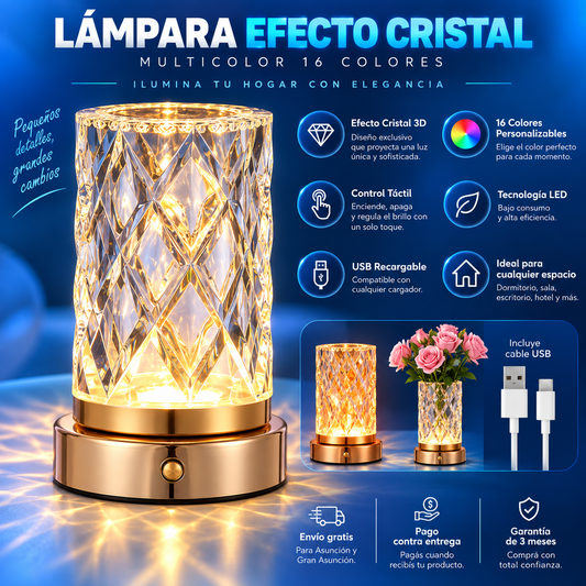 💎 Lámpara Efecto Cristal Multicolor — La Forma Más Elegante de Iluminar tu Hogar