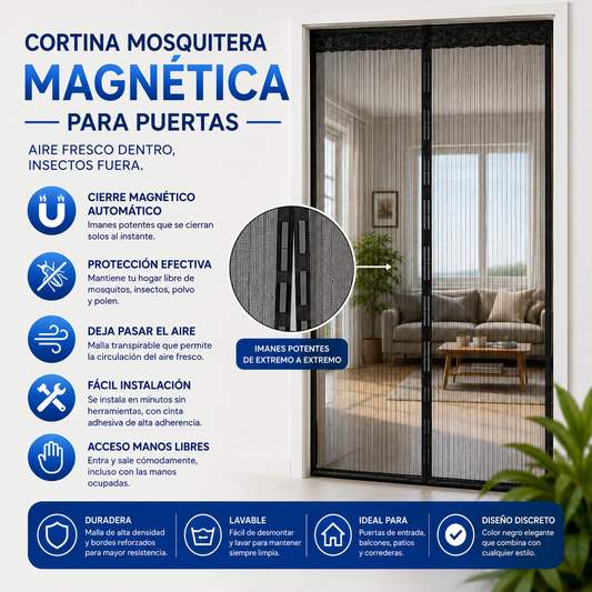 Cortina Magnética Antimosquitos — disfruta del aire fresco sin mosquitos este verano