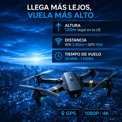 Drone 4K Dual Cam Pro - Guarda momentos inolvidables en familia desde el aire