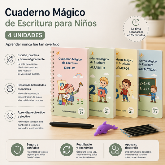 Cuaderno mágico de escritura para Niños 4und Español